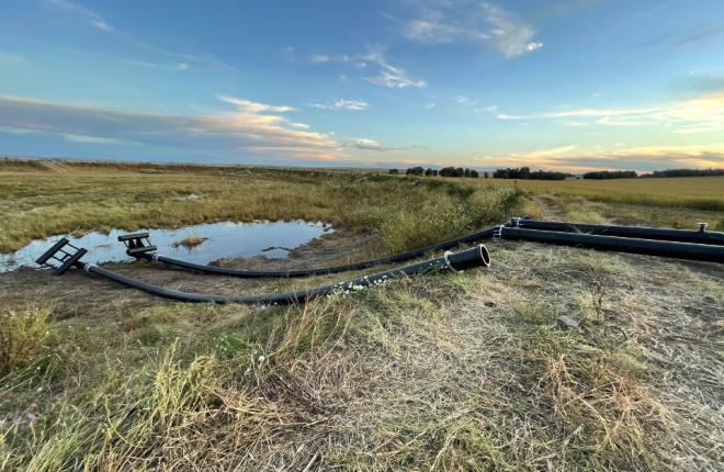 Pipe installation facilitating irrigation and water distribution for agricultural purposes